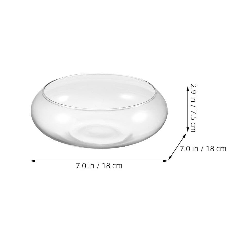 Yardwe Water Lily Bowl Glass Aquarium Bowl Pot Planter Lotus Hydroponic Container Outdoor Fountain Bowls Fish Pond Bird Bath - Image 3