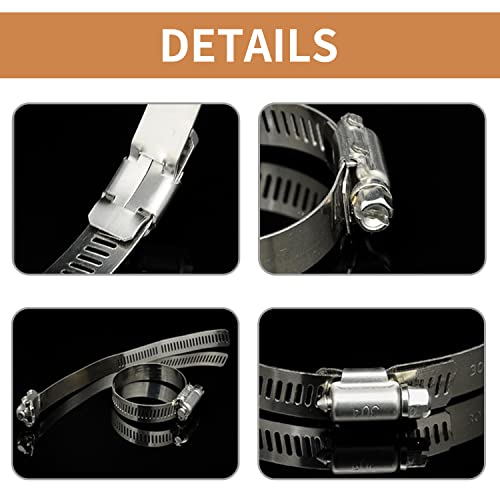 Zipcci Hose Clamp Assortment, 45 Pack Stainless Steel Hose Clamps Kit Worm Gear Fuel Line Pipe Clamps (1/4 In To 1-1/8 In) #TOP3