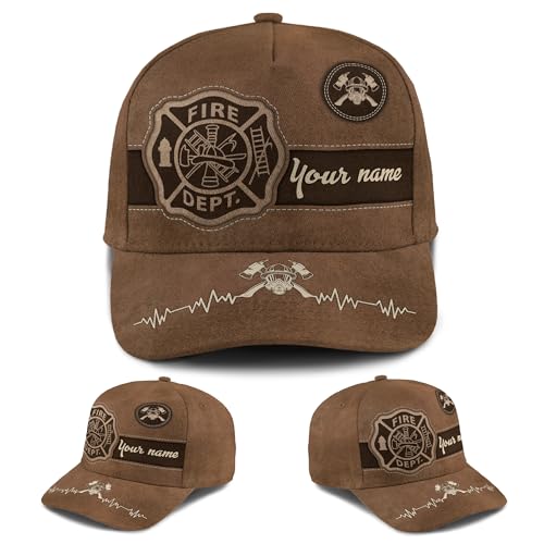 Casquette De Baseball Thème 3D des Pompiers : Grade, Numéro Et Nom du Service. Respirante Casquette Trucker Léger Visiere pour Pêche Femmes Hip Hop