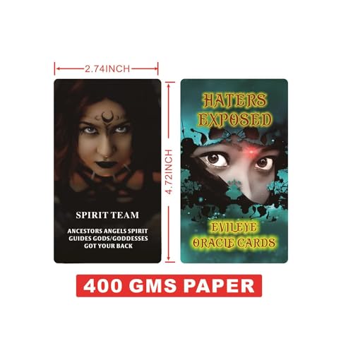 ZHQGYN Evil Eye Oracle Cards, Haters Exposed, Return to Sender, Oracle Cards for Insight and Discovery, Eyewitness Exposed, Deck of Wisdom and Revelation
