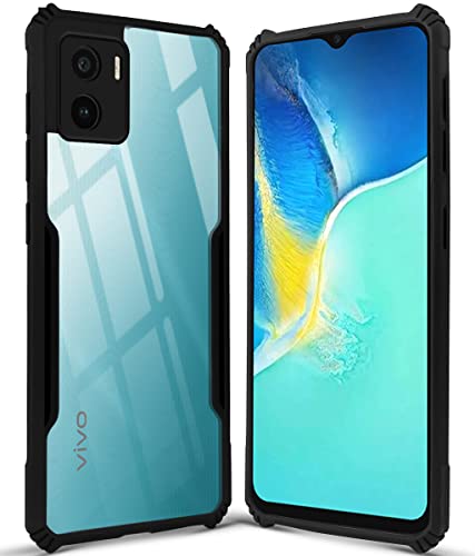 Image of Jkobi Back Cover Case for Vivo Y15s(2021)| Y15A 2021 (Crystal Glass Back | Camera Protection | Shockproof | Professional Black)