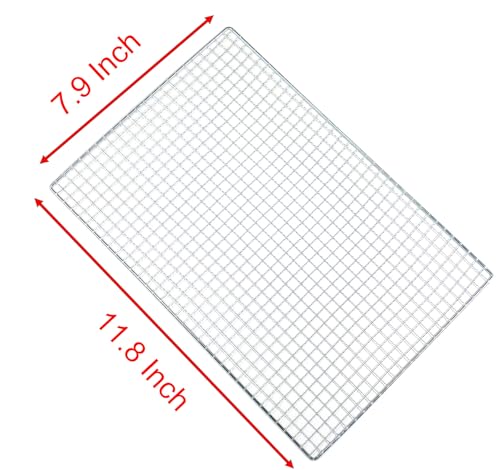 Roasting Racks, 2 Pcs 11.8 Inch x 7.9 Inch Stainless Steel Grill Racks Grid Net for Baking and Cooling of Barbeque in Oven, Party, Dinning and Outdoors (2, 15.7 inch x 9.8 inch)
