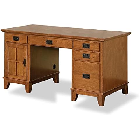 Home Styles Arts and Crafts Cottage Oak Double Pedestal Desk Cover