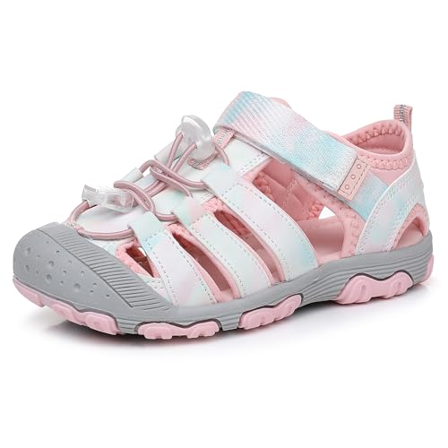 Blikcon Boys Girls Sandals Closed Toe Water Sandals for Kids Soft Sole Outdoor Sport Sandals with Adjustable Straps (Toddler/Little Kid)