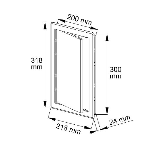 AWENTA 200 x 300mm ABS Inspection Flap for Ventilation Systems Flue Pipes, Water Meters, Plastic Inspection Door - Image 3