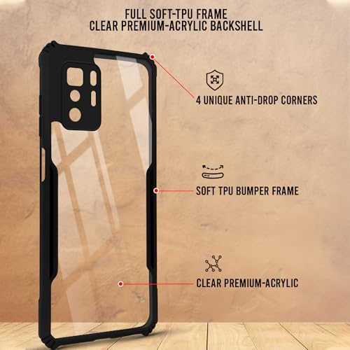 Image of Jkobi Back Cover Case for Xiaomi Poco X3 GT (Shockproof with Polycarbonate Clear Panel | Professional Black)