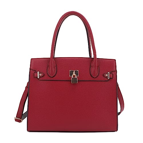 JESSIE & JAEMS Concealed Carry Purse for Women Satchel Concealed Carry Bag with Adjustable Shoulder Strap Burgundy