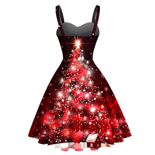 Vestidos femininos sem mangas com alças finas para festivais de Natal quentes e felpudos, vestidos l