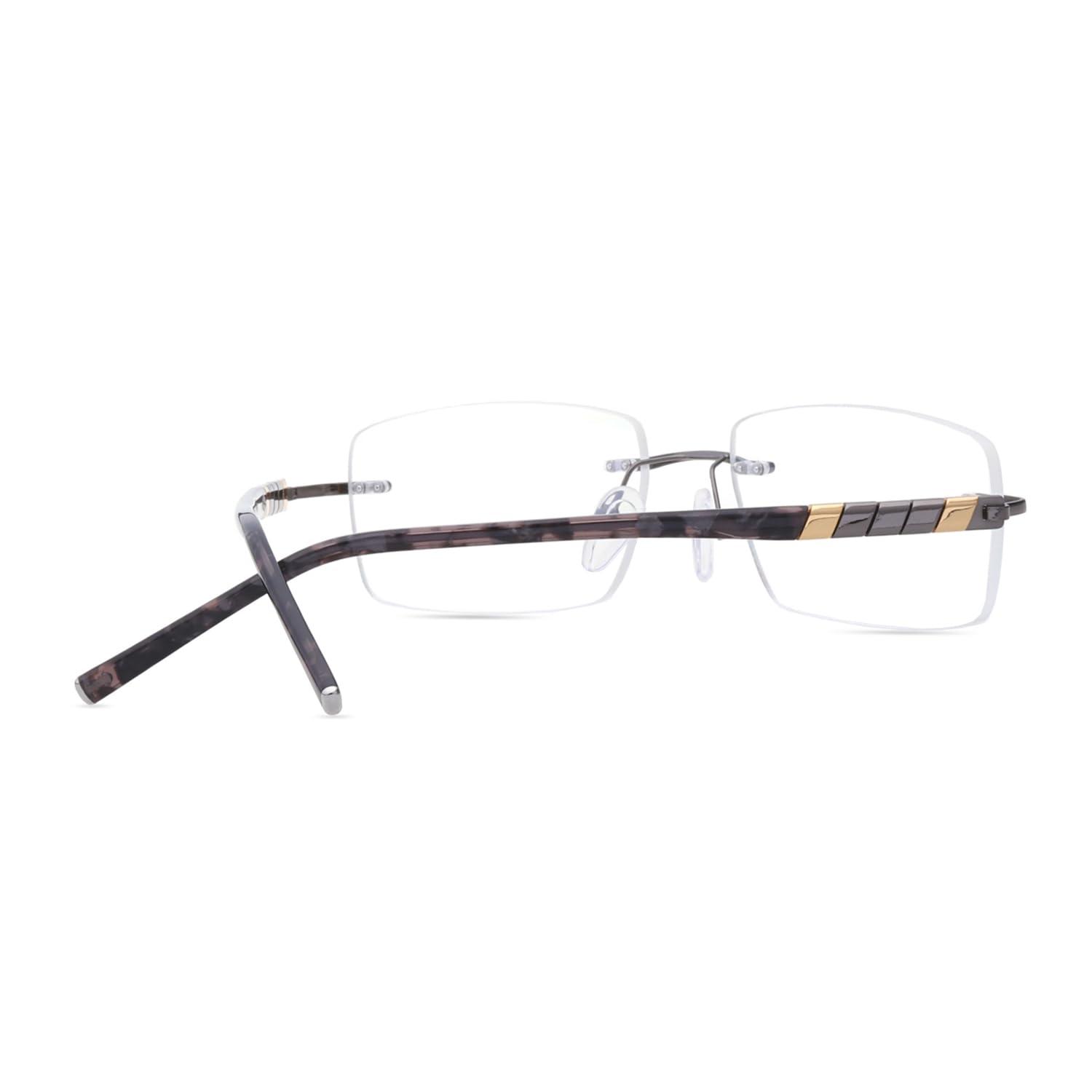 HELES - Occhiali da lettura da uomo, rettangolari, in titanio e policarbonato, con blocco della luce blu, antiriflesso, canna di fucile, +2.25 Strength