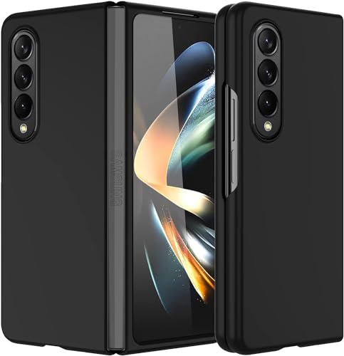 ZHCIHO for Samsung Z Fold 4 Case Skin Design Slim Z Fold 4 Cases Lightweight Samsung Galaxy Z Fold4 Cover with Shockprooof Protection Hard PC Fold4 Phone Case with Scratch Resistance Black