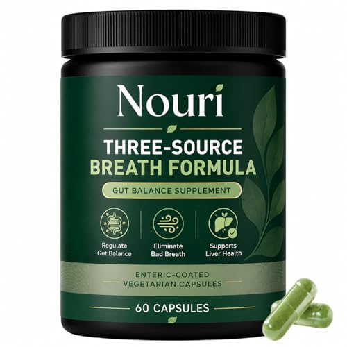 Zurith Nouri Three Source Breath Formula Gut Balance Supplement with Digestive Enzymes & Plant Extracts Support Fresh Breath Gut Balance Liver Health