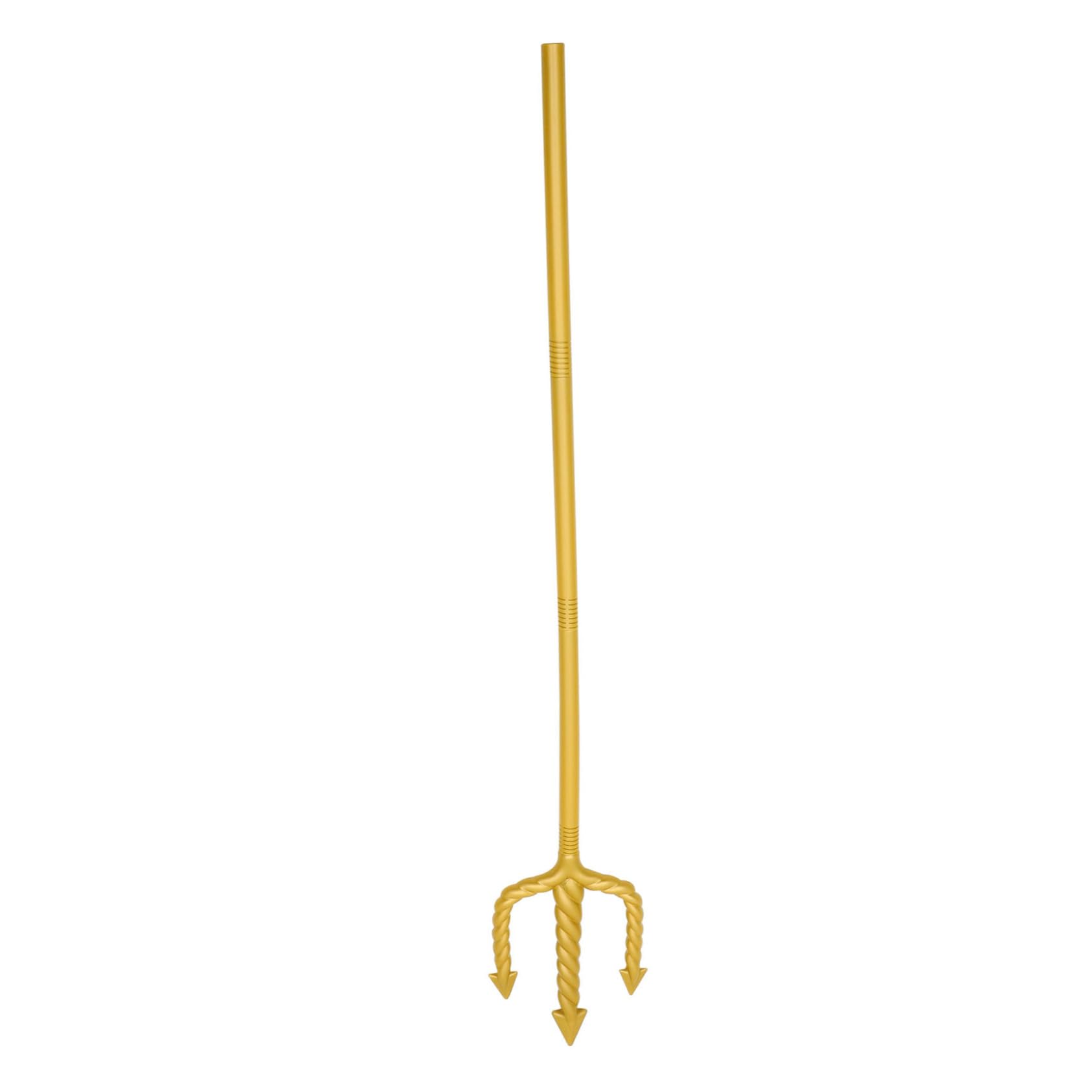TENDYCOCO Trident Props Golden Plastic Trident for Halloween Costume 123Cm Toy for Kids and Adults Perfect for Themed Parties and Stage Performances