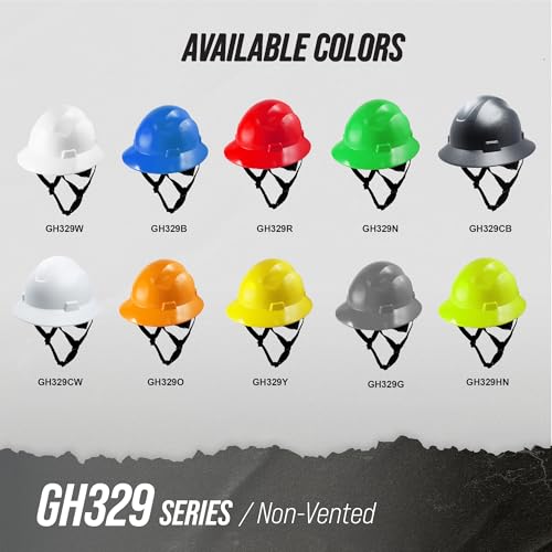 Casco duro blanco sin ventilación GE GH329W con suspensión de trinquete ajustable de 4 puntos 4