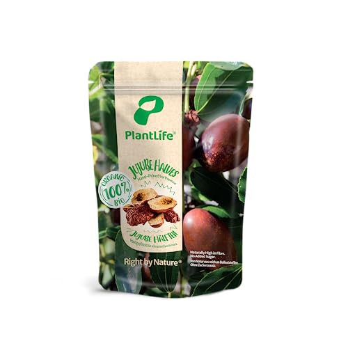 PlantLife Jujube (Azufaifu) BIO 500g - Dátiles rojos crudos, silvestres y sin tratar - 100 %...