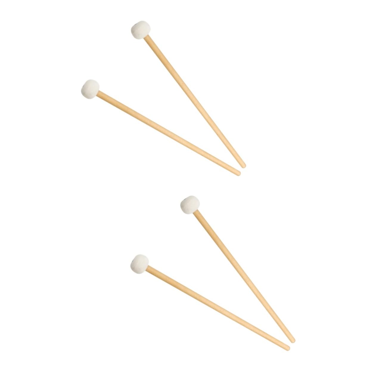 TOYANDONA 2pares Mallets De Timpani De Fieltro Mango De Madera Baquetas De Percusión Para Estudiantes y Profesionales Accesorios Musicales De Percusión
