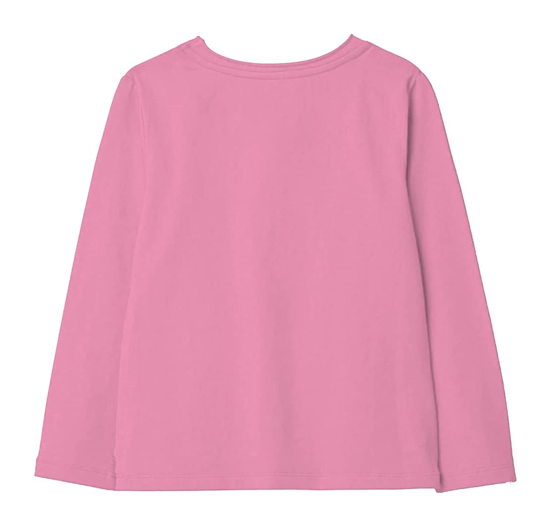 x2o Camisetas de manga completa estampadas de algodón para niñas (paquete de 1) (rosa 1) (2-3 años)