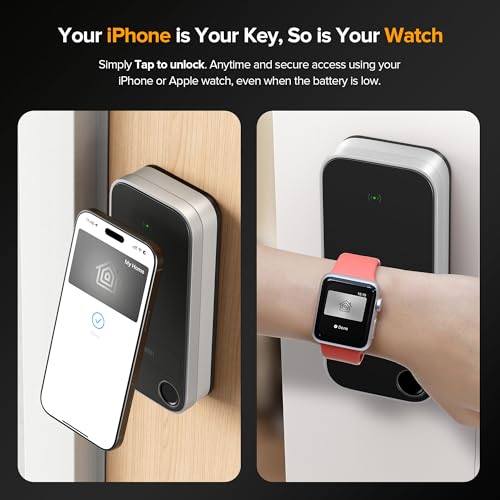 Image of ThorBolt X1 Apple Home Key Tap to Unlock, iOS ONLY Fingerprint Keyless Entry HomeKit Door Lock, Keypad Deadbolt Lock Works with HomeKit Over Thread (Border Router Required), IP65 Weatherproof, Silver