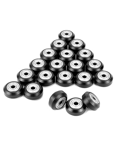 QWORK 3D Printer POM Roller 20 Pcs with 625ZZ Bearings
