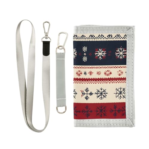 ALAZA Kids Wallets for Boys Girls Toddler Trifold Wallet Children Small Snowflake Nordic with Zipper Coin Pocket