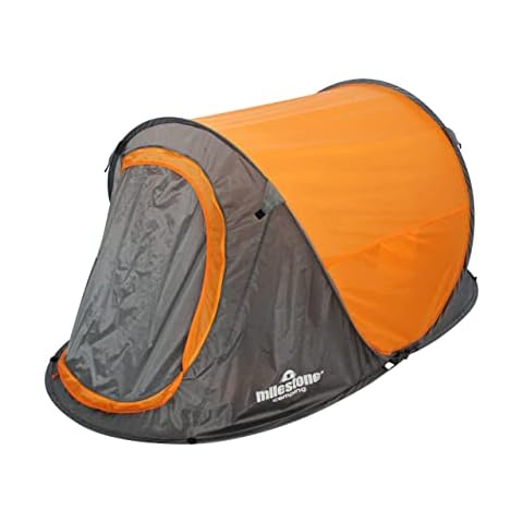 Milestone Camping 18809 Pop Up Tent / Sleeps 1 Person / Water Resistant / Portable Carry Bag Included / Double Zipper Door / 95cm x 120cm x 220cm Cover
