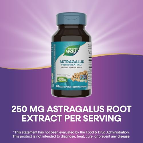 Nature's Way Astragalus Premium Extract, Supports Immune Health*, 250 mg Extract per Serving, Non-GMO Project Verified, 60 Vegan Capsules (Packaging May Vary) - Image 5
