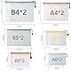 ATB-Foger 12 Pcs Mesh Plastic Zip Bag Dokumententaschen mit Reißverschluss Kunststoff Mesh Datei Taschen für Schule, Zuhause, Büro, Reisen, Kosmetika 6 Größen
