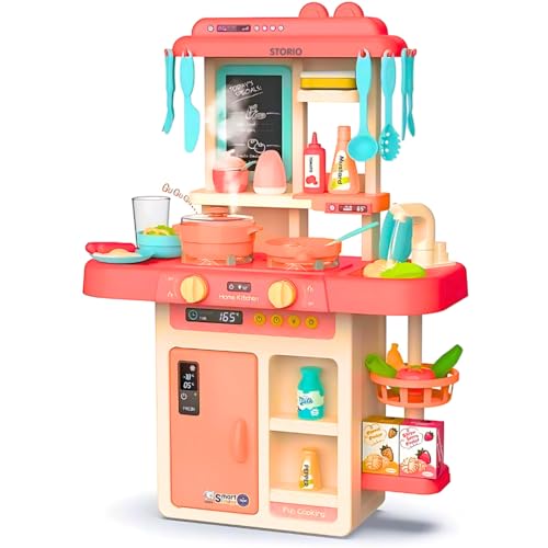 Storio Toys Kitchen Set for Kids Girls Big Cooking Set Light and Sound Pretend Play Toy Battery Operated with Accessories (B0CQFM8RBD) Amazon Price History, Amazon Price Tracker
