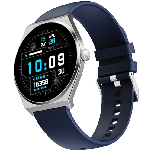 Image of Fire-Boltt Phoenix Nova Smartwatch 1.43 inch Slim Super AMOLED Display, 466x466 Pixel Always-On Display, Bluetooth Calling, Health Tracker for Men & Women Classic Blue