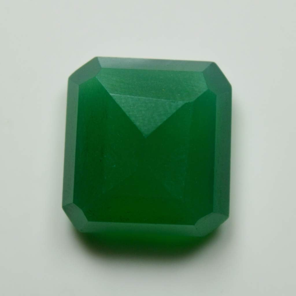 Original Green Onyx Gemstone 6 to 8 Ct Square Cut Faceted Green Stone Bead for Jewelry Making