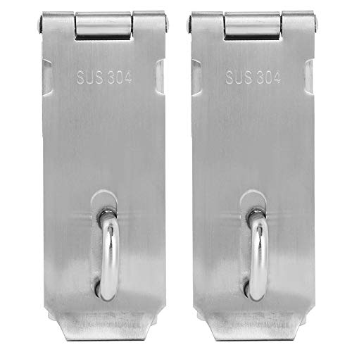 Image of 2 Pcs Padlocks, Hasp Stainless Steel Security Door Clasp Hasp Lock Gate Bolt Lock for Gate Shed Drawer Cupboard Furniture
