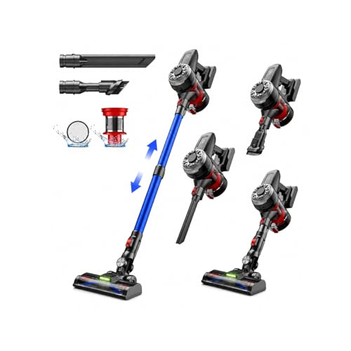 Image of Cordless Vacuum Cleaner, 45Kpa Lightweight Stick Vacuum with Powerful Suction, 45Mins Runtime, Detachable Battery, Anti-Tangle Rechargeable Vacuum for Carpets, Pet Hair, Hardwood Floors
