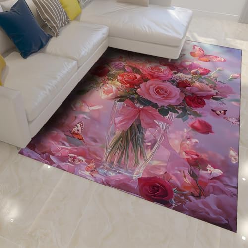 Tapis papillon rose décoration romantique Saint-Valentin - 2