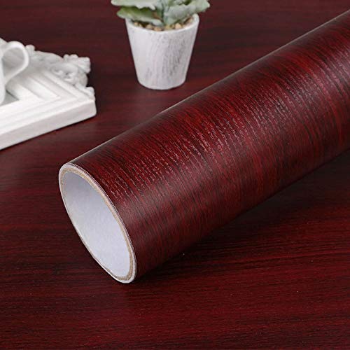 Vinilo de madera de caoba autoadhesivo para gabinetes y mesas 3