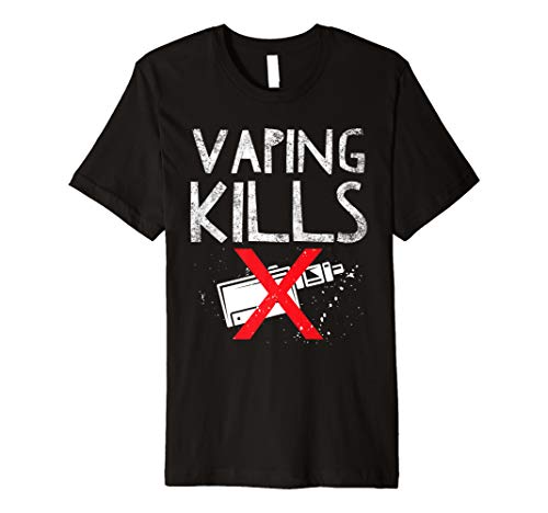 Vaping Kills - Anti Vape Quote - Silhouette Image Premium T-Shirt
