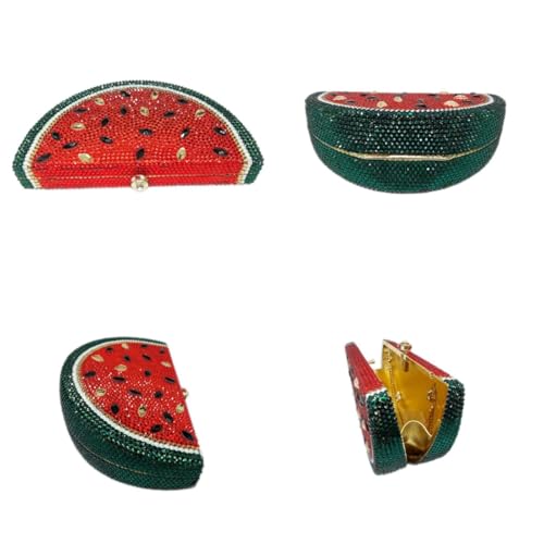 Image of RomanticDesign Cute Watermelon Rhinestone Evening Clutch for Women Glitter Crystal Purse Party Cocktail Banquet Handbag
