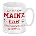 Produktbild Fussball Tasse | Ich bin ein Mainz Fan - Ansprechen während des Spiels auf eigene Gefahr | Keramiktasse für Fußballfans | Spülmaschinenfest | mit Wunschtext auf der Rückseite