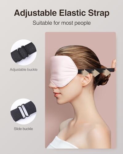 Luxtude Silk Sleep Mask 1OO% Mulberry, Silk Eye Mask for Sleeping Blackout, Satin Sleep Masks for Women Men, Blindfold Night Eye Masks Eye Covers for Travel, 2 Pack