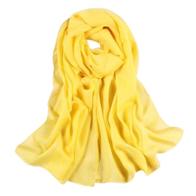 Generisch Bufanda de viscosa para mujer suave YE playa mujer envolvente larga gasa bufanda fina bufanda negra damas cálido, amarillo, Talla única