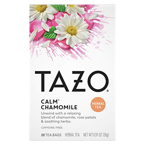 Tazo Calm Chamomile Tea Bags For a Delicious Calming Tea Beverage Herbal Tea Caffeine-Free 20 ct