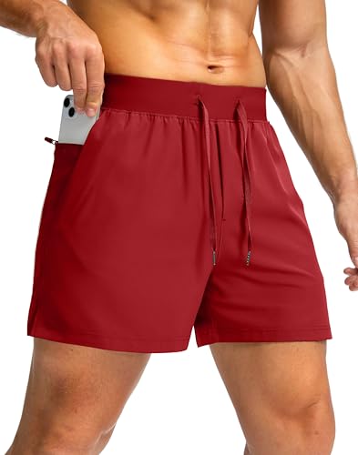 Image of Soothfeel Men's Running Shorts with Zipper Pockets 9 inch / 7 inch / 5 inch Quick Dry Eight Basketball Gym Workout Athletic Shorts