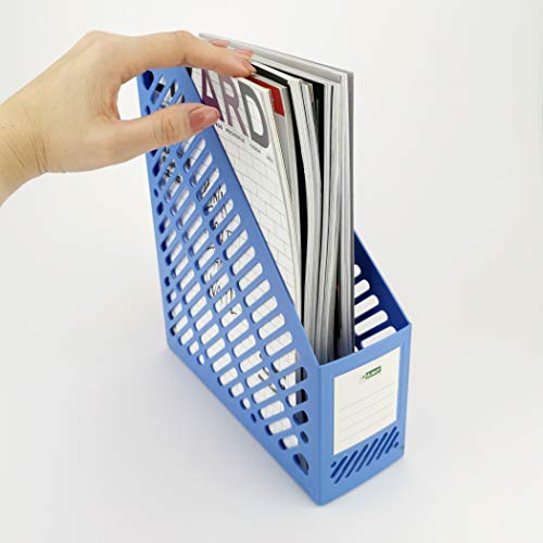 Classeurs à revues pour libérer votre bureau | Solution de rangement papier vertical bleu A4 - 6