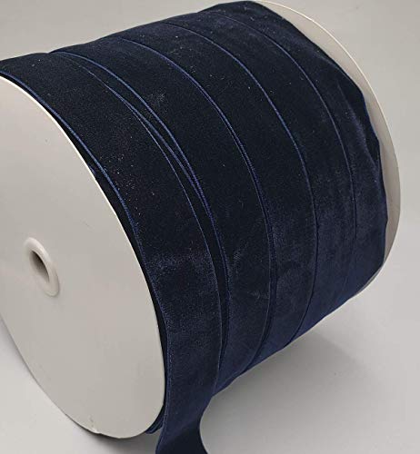 Image of 10 Yards Velvet Ribbon Spool (Navy, 1 inch)