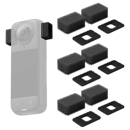 6 Pièces Bonnette Anti-Vent Microphone pour Insta360 X4/X3 Mousse Anti-Bruit avec Velcro Coupe-Vent Micro Pare-Brise Kit Accessoire Mic Wind Muff pour Améliore la Qualité Audio en Extérieur