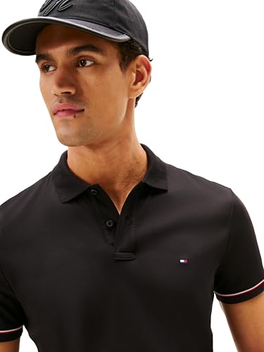 Image of Tommy Hilfiger Men's Short Sleeve Casual Polo Shirts in Slim Fit with Liquid Cotton and Cuff Designs