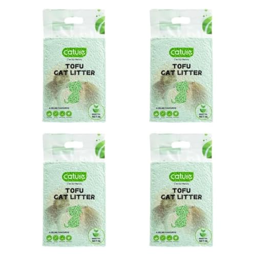 Image of Cature Care by Nature Tofu Cat Litter Natural Flushable Clumping Litter Plant Based Biodegradable Ultra Odour Control 99% Dust Free Low Tracking Cat Litter (Green Tea, 6L, Pack4)