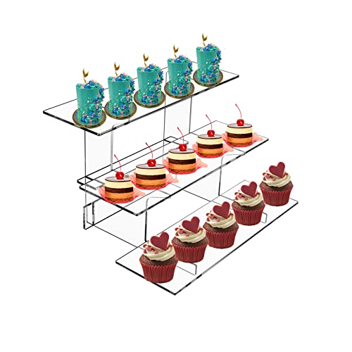 Expositor de mesa de 3 pisos para venta al por menor, se puede montar de nuevo, adecuado para escritorios de venta al por menor, exhibidor Craft Lu, expositor de dulces, ferias (recto) thumbnail