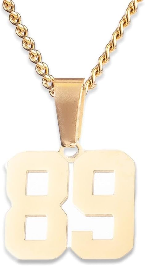 FlowX Jewelry Jersey Number Necklace, Custom Number Chain, Numbers 00 to 99, Baseball Necklace, Senior Gifts, Football Drip, Softball Necklace