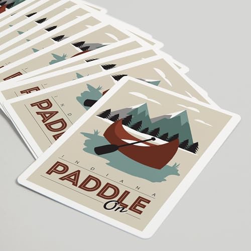 Lantern Press Indiana, Paddle On, 52 Cartas Póker miniatura 5