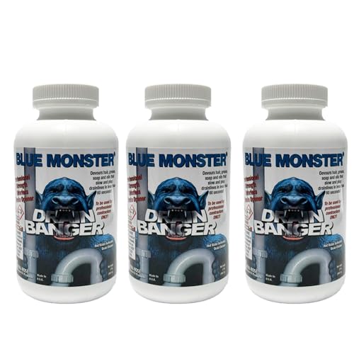 Destapacaños Drain Banger – Paquete de 3 unidades. Fórmula profesional sin aroma – Elimina cabello, grasa, jabón y aceite en 60 segundos – Seguro para accesorios de plomería y sistemas sépticos, 2 libras miniatura 1
