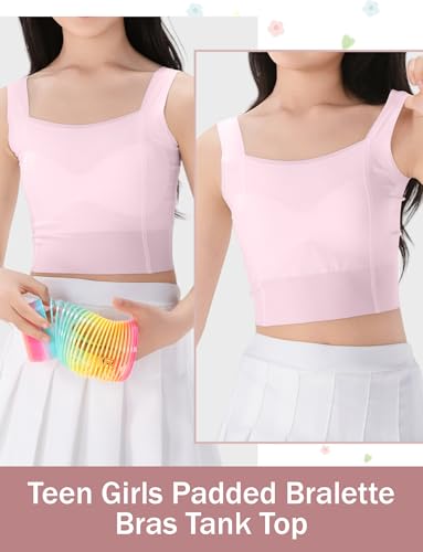 Happy Cherry Teen Girls Training Bras Padded Sports Bra Soft Tank Camisoles with Bra Pads for Girls 7-16 Years4